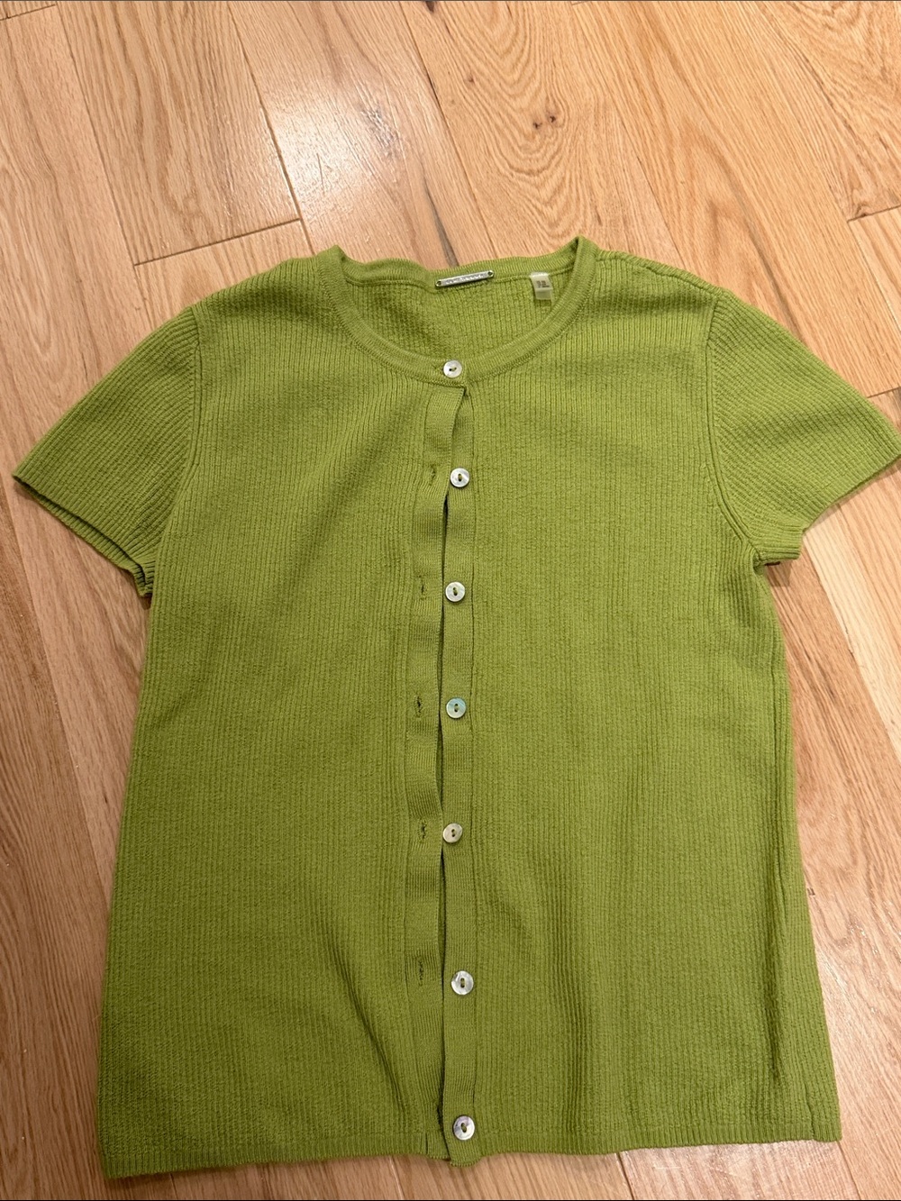 Elie Tahari Wool Short Sleeve Cardigan Top